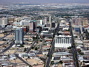 Downtown Las Vegas (2008), viewed north from the Stratosphere (Las Vegas)