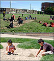 A natural playground sandbox using creative landforms.