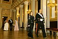 Marisa Letícia and King Harald V of Norway attend a state dinner in the Royal Palace in Oslo, Norway, 13 September 2007