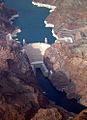 Image 75The Hoover Dam in the United States is a large conventional dammed-hydro facility, with an installed capacity of 2,080 MW. (from Hydroelectricity)