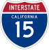 Interstate 15 and State Route 15 marker