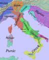 Etruscan civilization (900-27 BC) and Roman Republic (509-27 BC) in 500 BC.