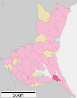 Location of Itako in Ibaraki Prefecture