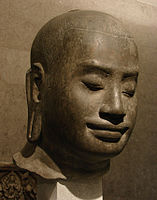 Head of Jayavarman VII, Khmer art, Cambodia, c. late 12th century
