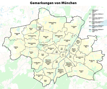 Die Gemarkung 8692 Oberföhring entspricht weitestgehend der früheren Gemeinde