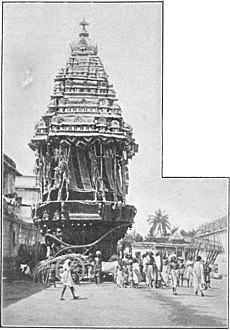 Srirangam Temple chariot in the 1890s.