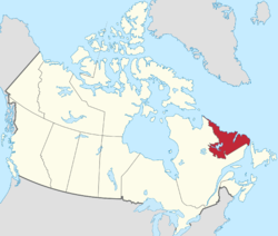 Labrador (red) within Canada