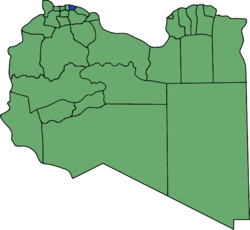 Die Lage von Munizip Tadschura’ wa-n-Nawahi al-Arbaʿ in Libyen