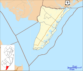Map showing the location of Higbee Beach Wildlife Management Area
