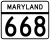 Maryland Route 668 marker