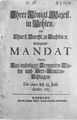 Regieren im Kurfürstentum: 8-seitiges Gesetz gegen unbefugtes Trompetenblasen vom 23. Juli 1711