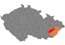 Location in the Zlín Region within the Czech Republic