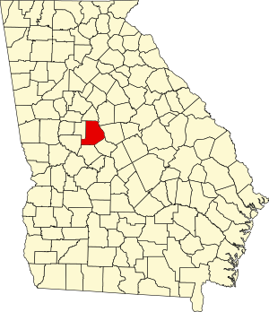 Map of Georgia highlighting Monroe County