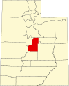 State map highlighting Sanpete County