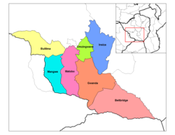 A map of the districts of Matabeleland South