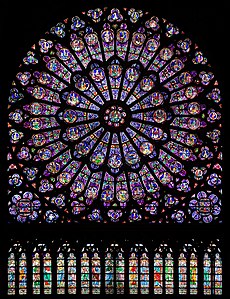 Rose window in north transept of Notre-Dame Cathedral