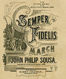 Original music sheet of "Semper Fidelis" march