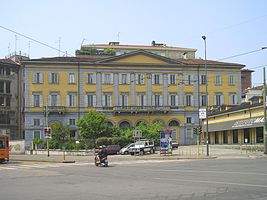 Empfangsgebäude des ersten Bahnhofs in Mailand