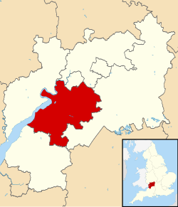 Stroud shown within Gloucestershire