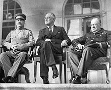Stalin, Roosevelt, Churchill at the Tehran Conference