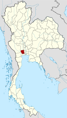 Map of Thailand highlighting Nakhon Pathom province
