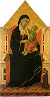 Small donor with enthroned Madonna and Child, ca 1335