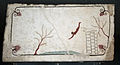 A diver scene on a fresco from the Tomb of the Diver. Paestum, Italy. 470 BCE