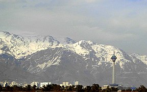 Mount Tochal and the Milad Tower