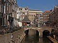 Utrecht, Strassebild (der Vismarkt-Choorstraat) von der Brücke (die Maartensbrug)
