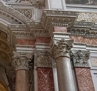 Roman Composite columns (not the pilasters) in the former Baths of Diocletian, Rome, now Santa Maria degli Angeli e dei Martiri, unknown architect, c.4th century