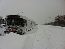 Abandoned CTA bus on Lake Shore Drive