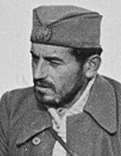 A close-up of the face of the Chetnik leader Predrag Raković
