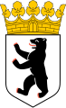 Coat of arms of Berlin with a hybrid crown which combines elements of both a Laubkrone and a mural crown