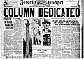 Newspaper on the day of dedication