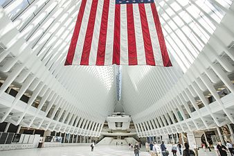 Interior of the Oculus of the World Trade Center Transportation Hub by Santiago Calatrava (2016)