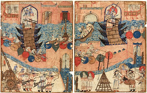 A painting of the Siege of Baghdad
