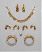 The Ganymede Jewellery; circa 300 BC; gold; various dimensions; provenance unknown (said to have been found near Thessaloniki, Greece); Metropolitan Museum of Art