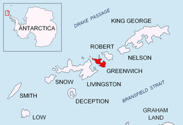 Location of Greenwich Island in the South Shetland Islands