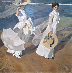 Walk on the Beach or Paseo a orillas del mar, 1909. Sorolla Museum, Madrid.