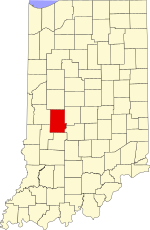 Map of Indiana highlighting Putnam County