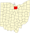 State map highlighting Huron County