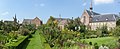 Megen panorama, church, Latin school, Franciscan monastery and its garden