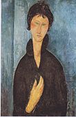 Amedeo Modigliani, c.1918, The woman with blue eyes, oil on canvas, 81 x 54 cm