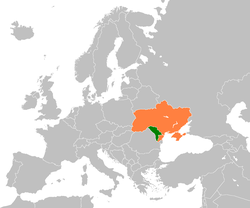Map indicating locations of Moldova and Ukraine