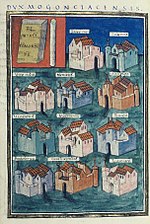 Notitia Dignitatum: the castra and fortified towns under the command of the Dux Mogontiacensis