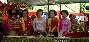 Javanese poetry, Sindhens performance with a gamelan ensemble on a ceremony in Java, Indonesia, on 5 November 2015