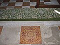 St Marys church showing encaustic tiles in front of the Altar