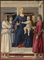 Piero della Francesca, Virgin and Child Enthroned with Four Angels, c. 1460–70 [9]