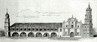 Pre-1863 lithograph photo of Malolos Cathedral
