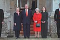 President Bill Clinton, First Lady Hillary Clinton and Chelsea Clinton with Queen Elizabeth II at Buckingham Palace, 2000